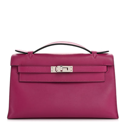 Hermes Swift Kelly Pochette Clutch Rose Pourpre 1 of 9