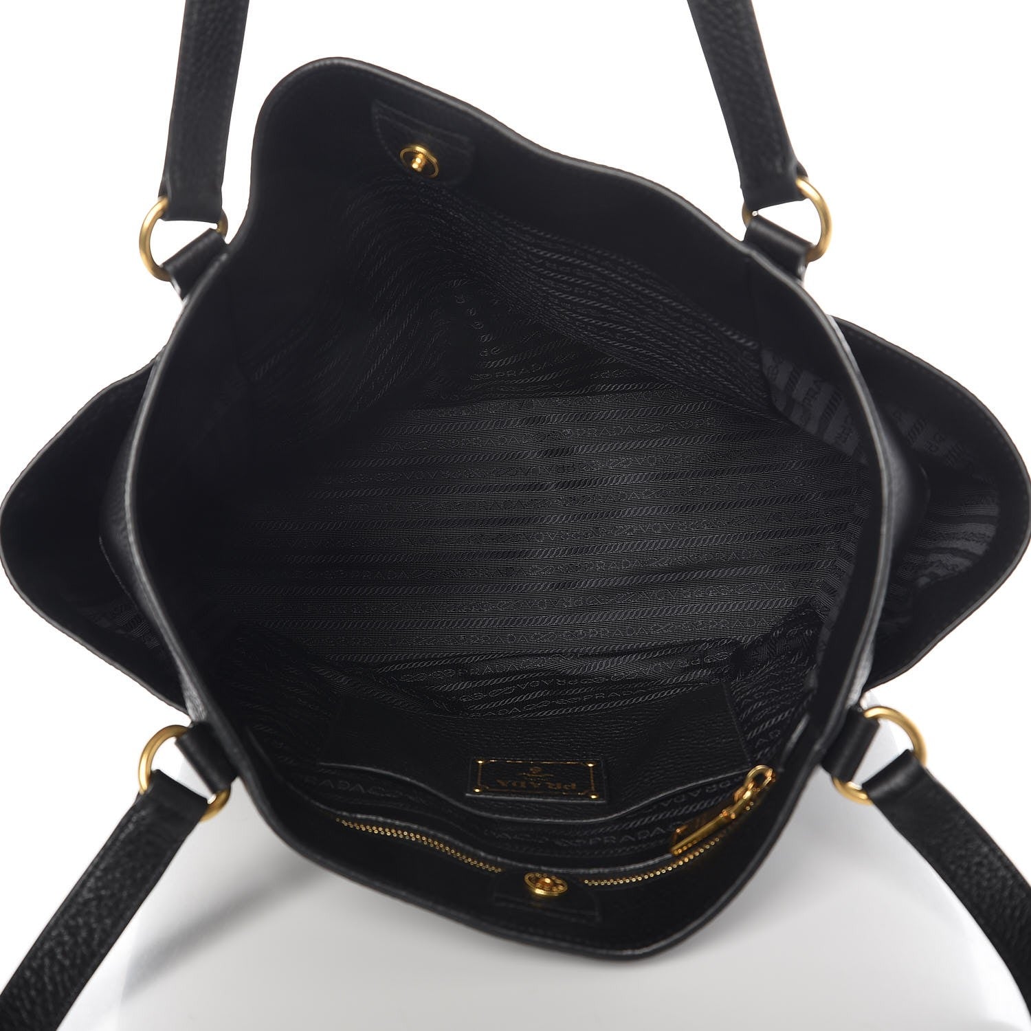 Prada Vitello Daino Tote Nero Black 5 of 8