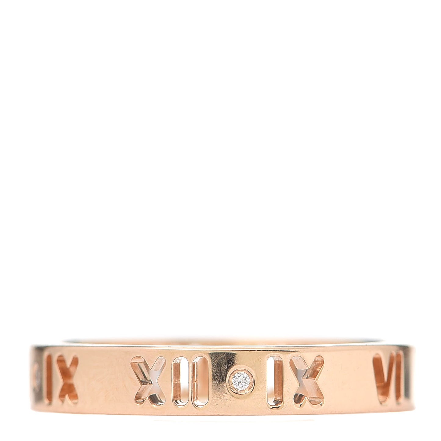 18K Rose Gold Diamond Atlas Pierced Ring 56 7.75
