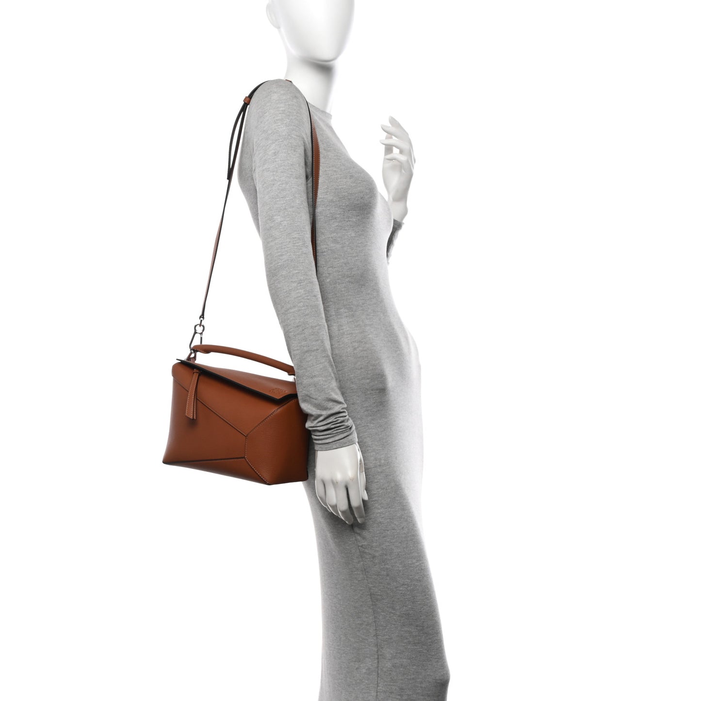 Calfskin Small Puzzle Edge Bag Tan