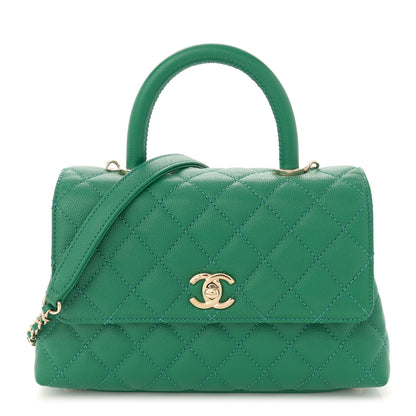 Chanel Caviar Quilted Mini Coco Handle Flap Green 1 of 11