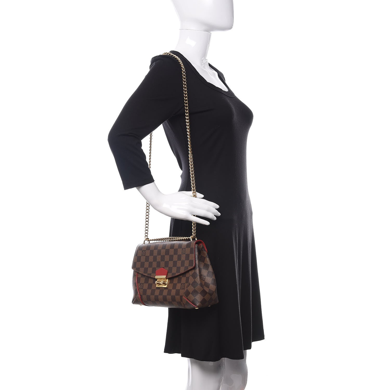 Louis Vuitton Damier Ebene Caissa Clutch Cherry 2 of 9