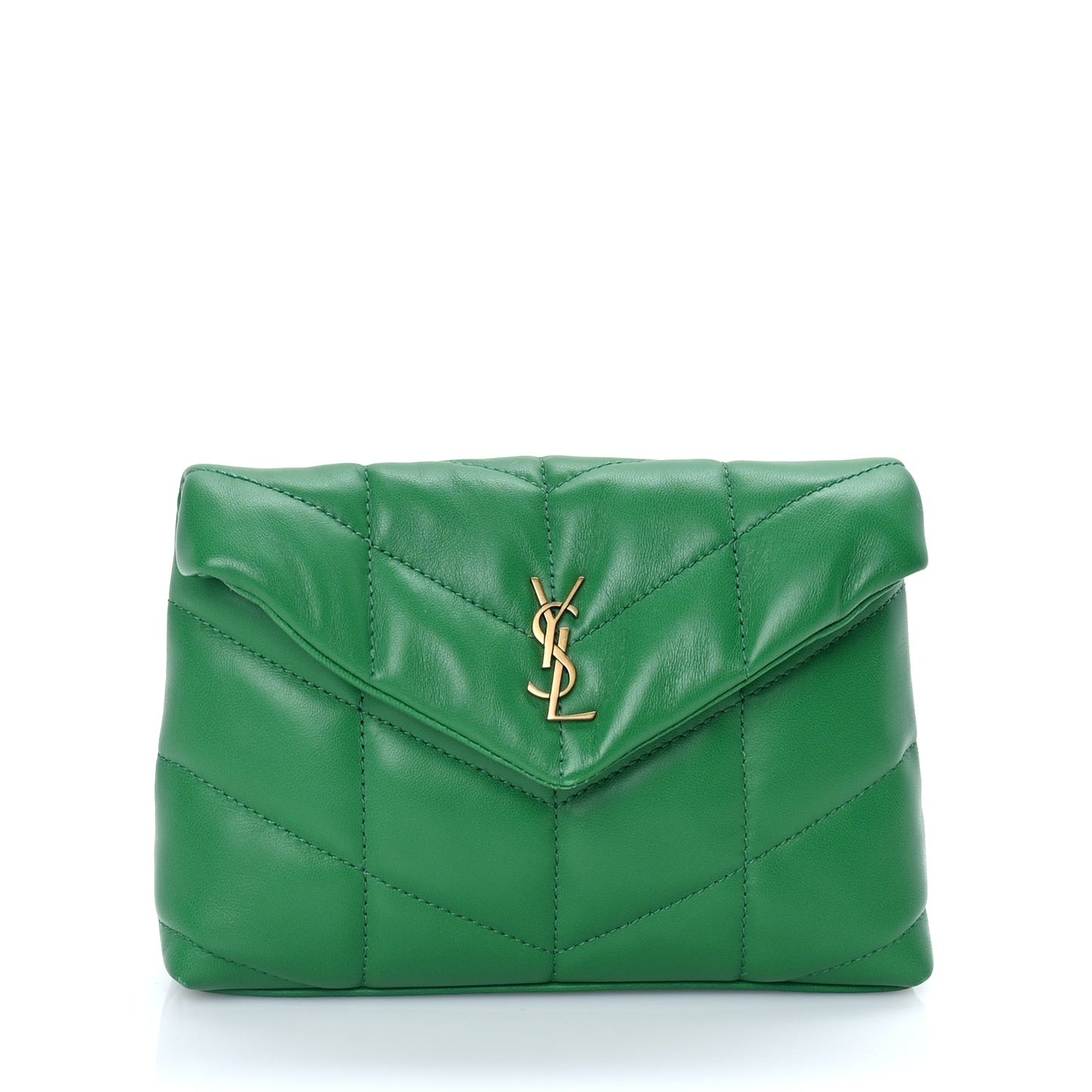 Lambskin Monogram Loulou Puffer Pouch Clutch New Vert