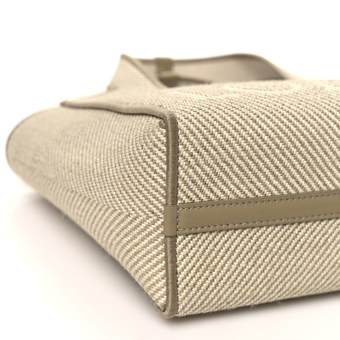 Jacquard Canvas Small Font Tote Ecru