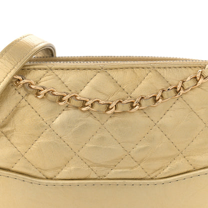Chanel Metallic Aged Calfskin Quilted Small Gabrielle Clutch With Chain Gold 9 of 11