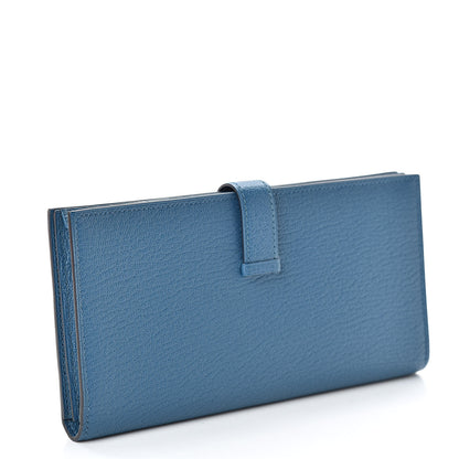 Hermes Chevre Mysore Bearn Gusset Wallet Bleu de Galice 3 of 8