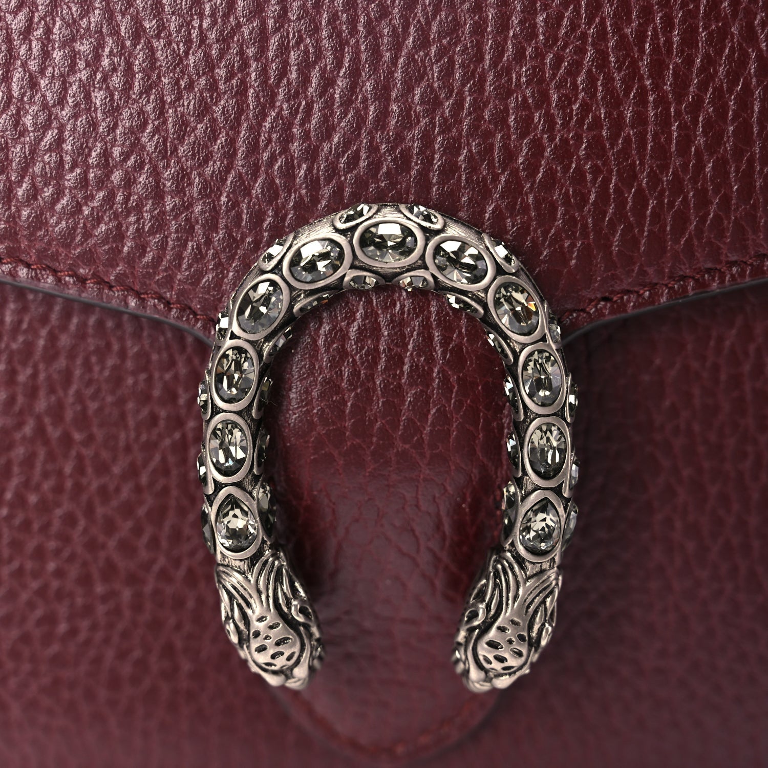 Gucci GUCCI Dollar Calfskin Crystal Mini Dionysus Chain Wallet Vintage Bordeaux 7 of 10