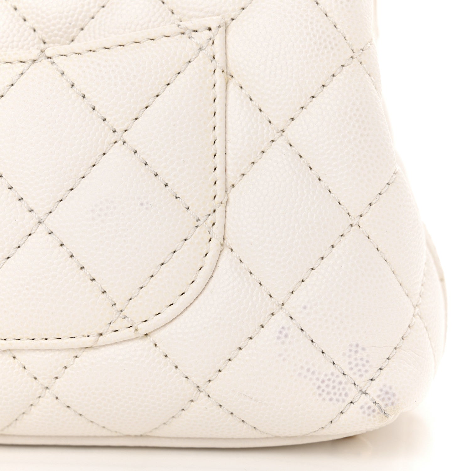 Chanel Caviar Quilted Extra Mini Coco Handle Flap White 9 of 14