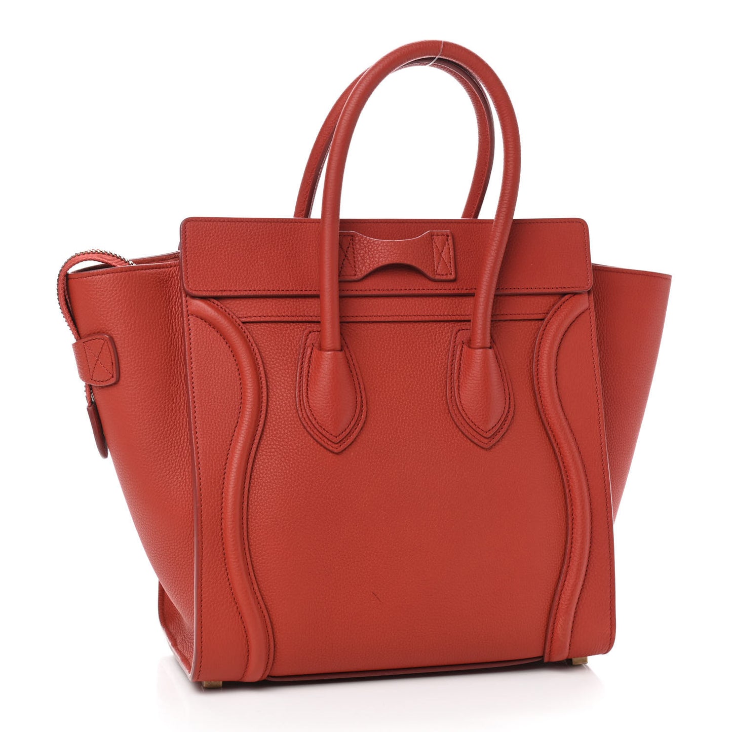 Drummed Calfskin Micro Luggage Fox Red