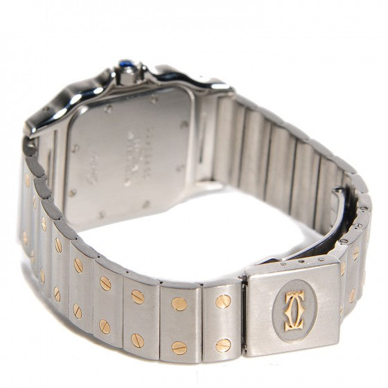 Cartier Stainless Steel 18K Yellow Gold 29mm Santos De Galbee Quartz Watch 5 of 15