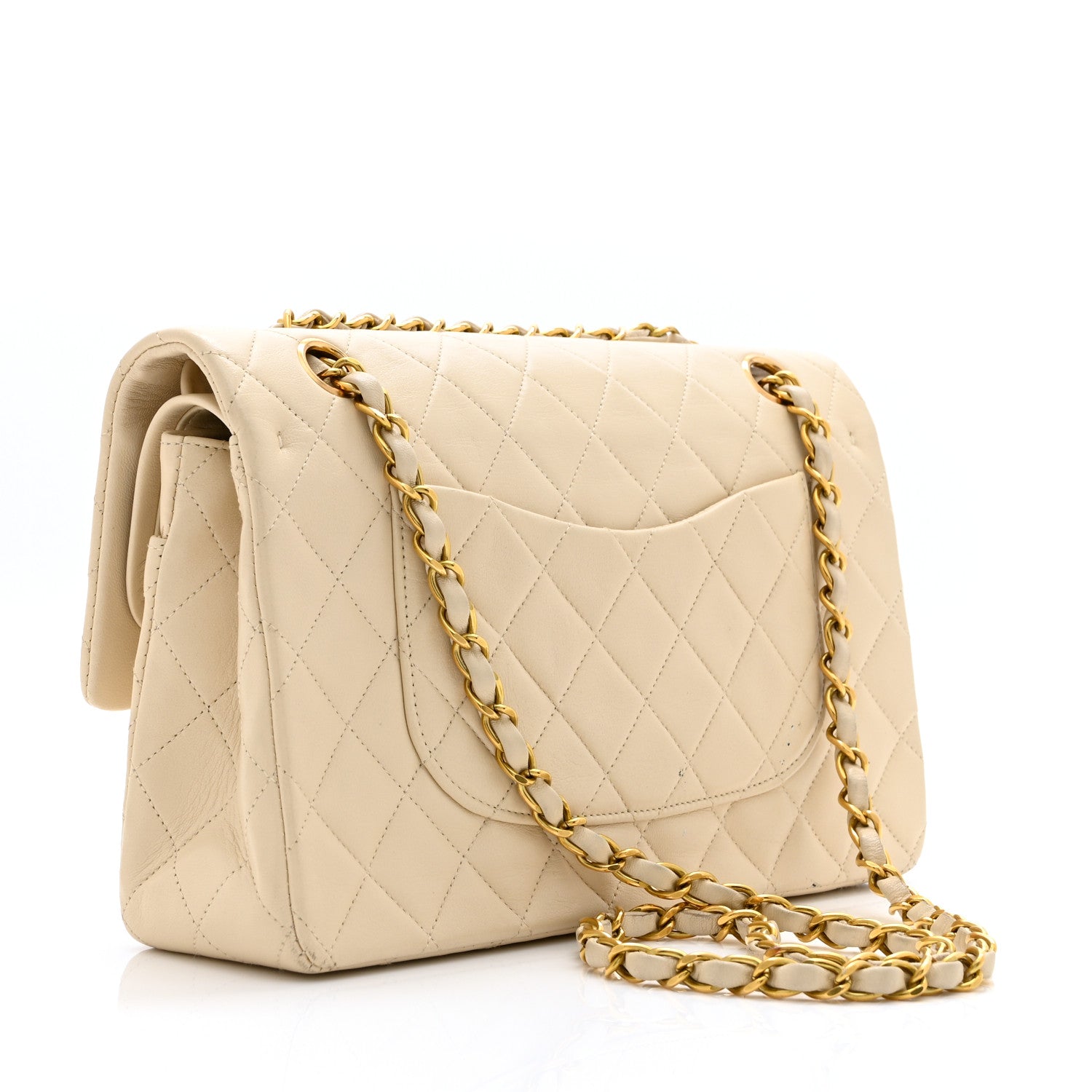 Chanel Lambskin Quilted Medium Double Flap Beige 3 of 13