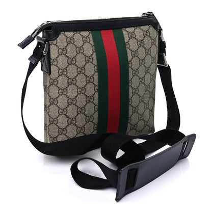 Gucci GG Supreme Monogram Web Messenger Bag Black 2 of 8