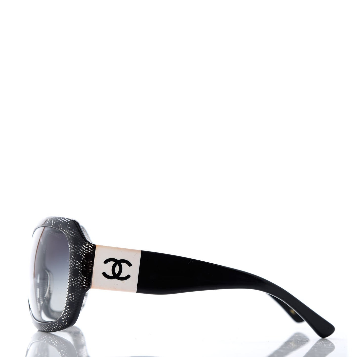Acetate CC Lace Effect Sunglasses 5146 Black White