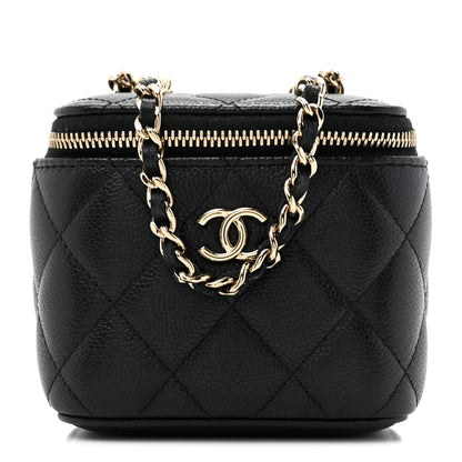Chanel Caviar Quilted Tiny CC Mini Vanity Case With Chain Black 1 of 12