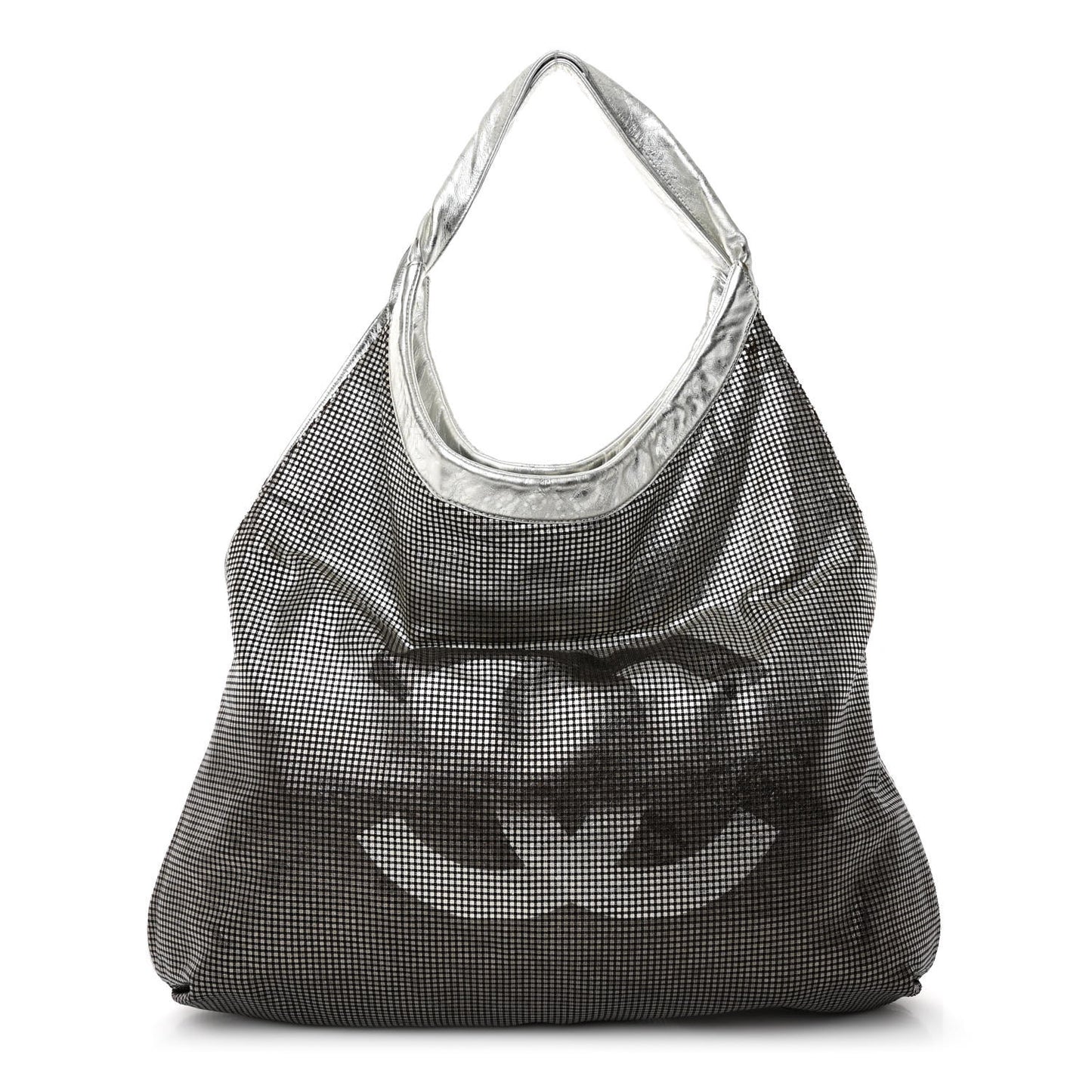 Metallic Perforated Lambskin Hollywood Hobo Silver