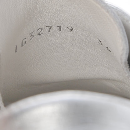 Chanel Iridescent Goatskin Sneakers 36 White Silver 8 of 10