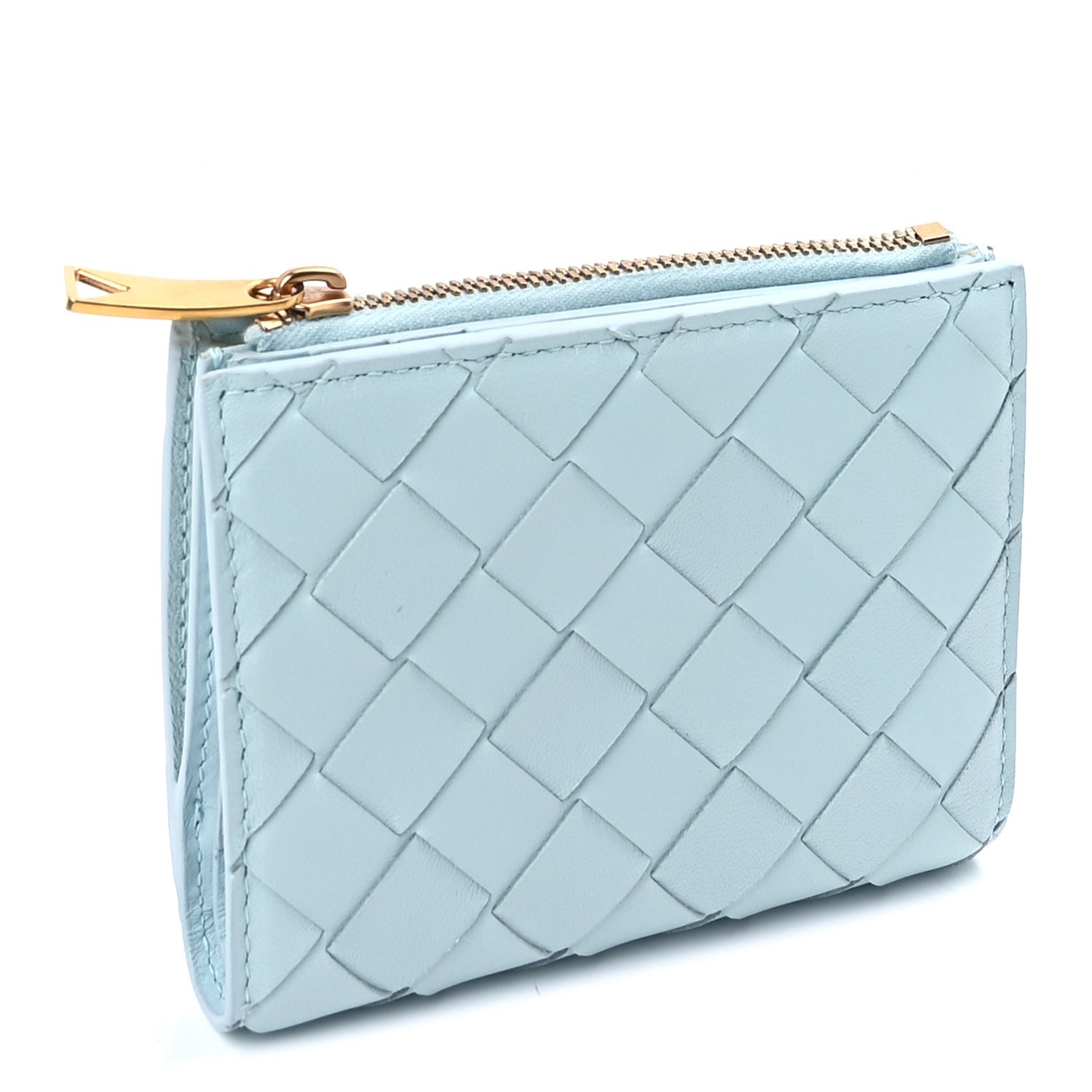 Bottega Veneta Nappa Intrecciato Bifold Zip Wallet Teal Washed 8 of 16