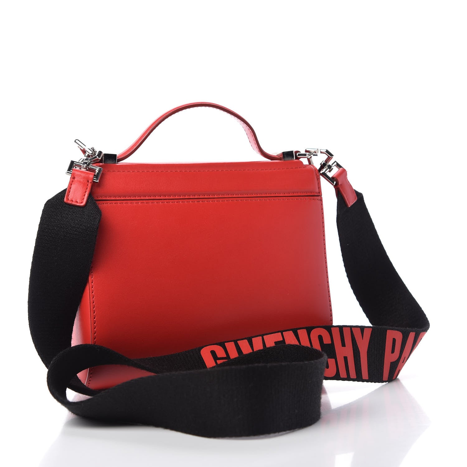 Givenchy Calfskin Mini Pandora Box Logo Strap Crossbody Bag Medium Red 3 of 12
