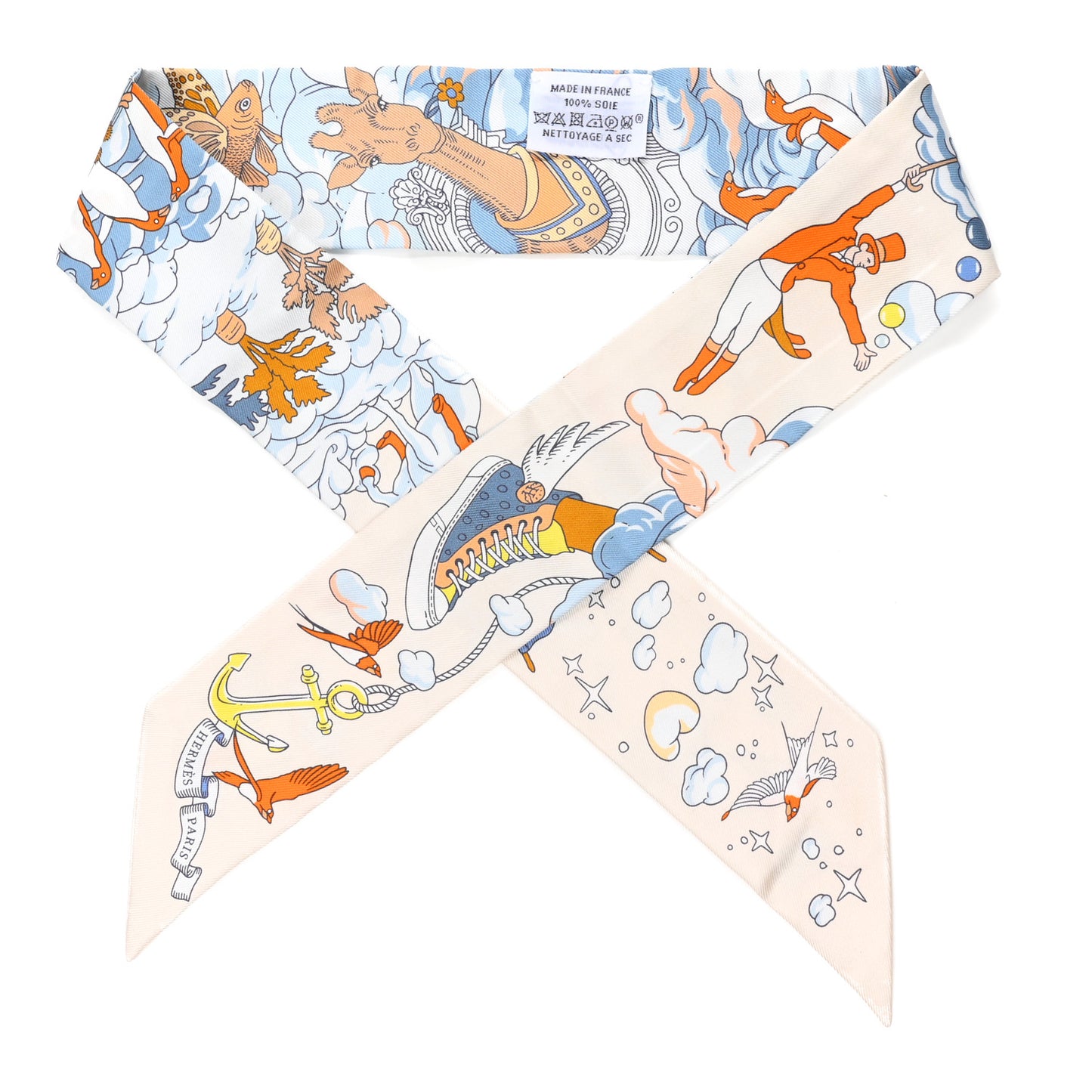Silk Sur Mon Nuage Twilly Creme Bleu Ciel Orange