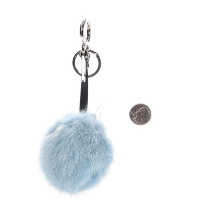 Fendi Mink Fox Fur QuTweet Softweet Bag Bug Charm Azzurro 2 of 4