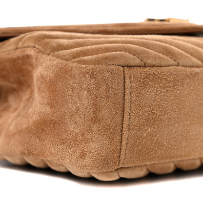 Saint Laurent Suede Matelasse Chevron Monogram Medium College Bag Cinnamon 9 of 11