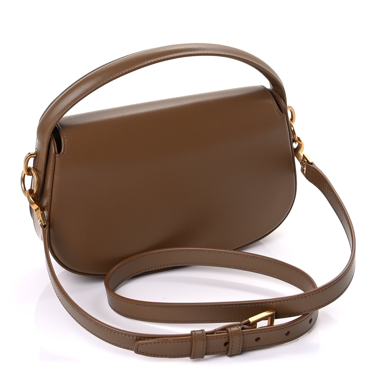 Saint Laurent Box Calfskin Mini Voltaire Shoulder Bag  Dark Cork 2 of 8