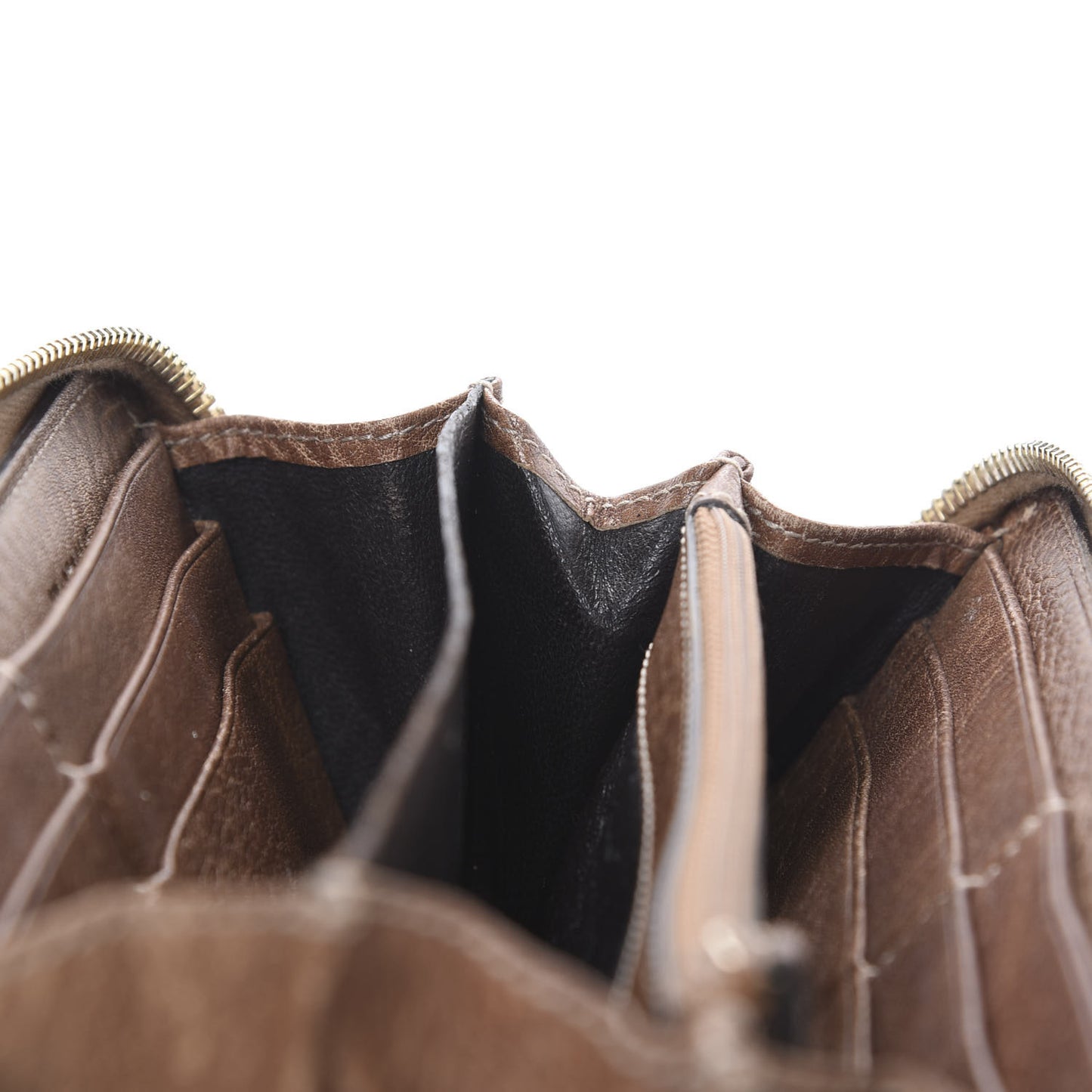 Guccissima Bamboo Tassel Zip Around Wallet Light Brown