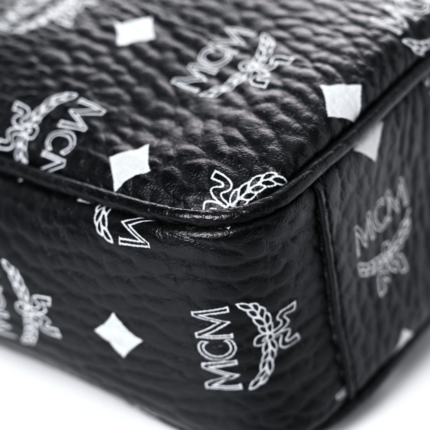 MCM Visetos Camera Crossbody Bag Black Cognac 10 of 17