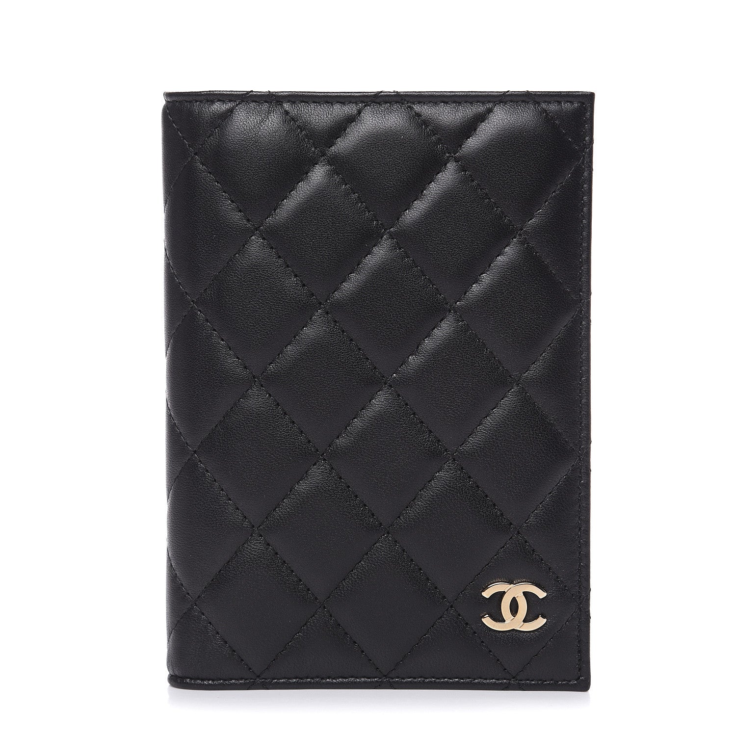 Chanel Lambskin Quilted Passport Holder Black 1 of 9