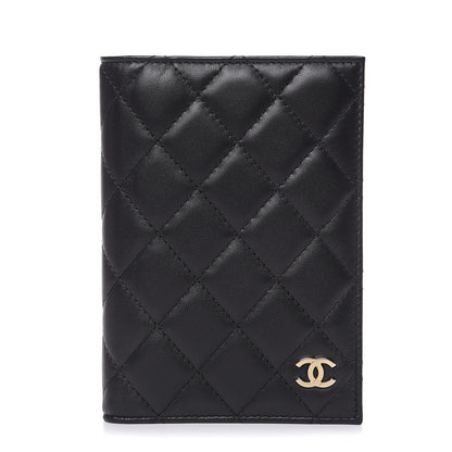 Chanel Lambskin Quilted Passport Holder Black 1 of 9