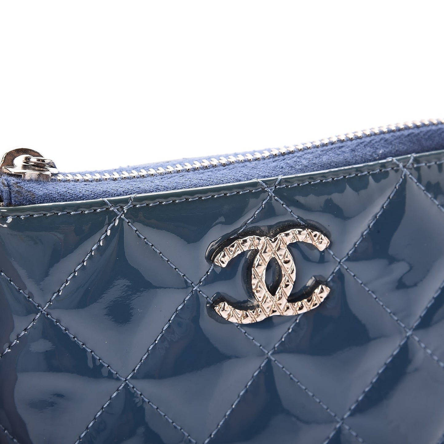 Patent Quilted Brilliant Key Holder Case Royal Blue