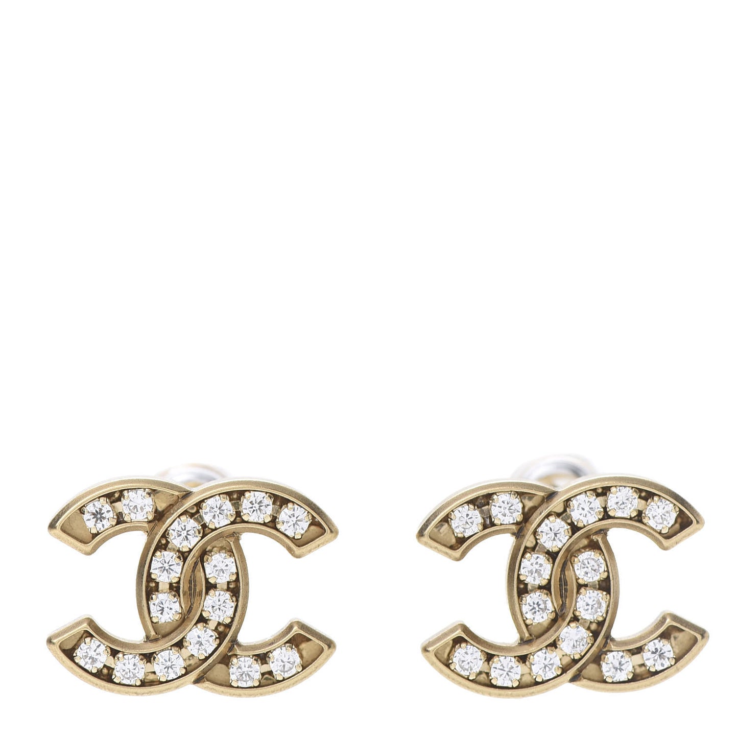 Crystal CC Earrings Gold