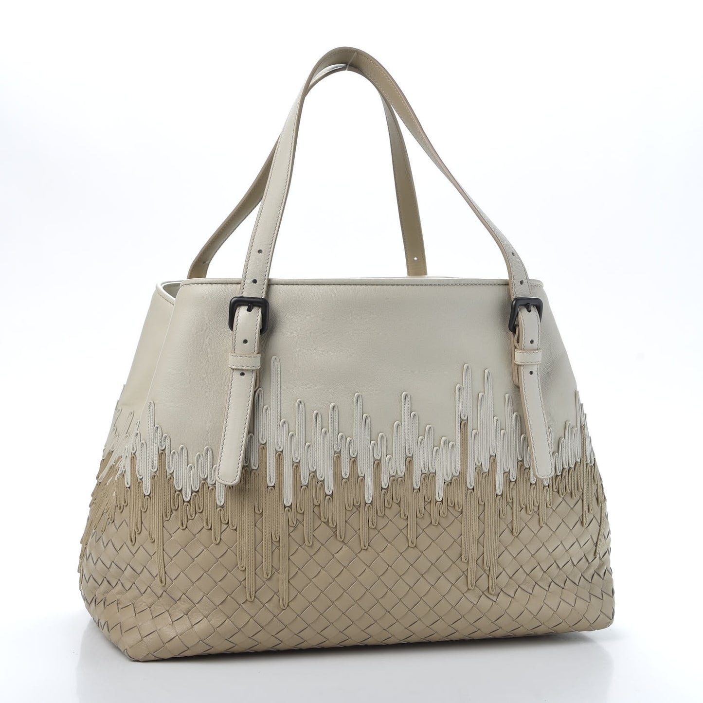 Nappa Intrecciato Medium Flow Wave Tote Mink Mist