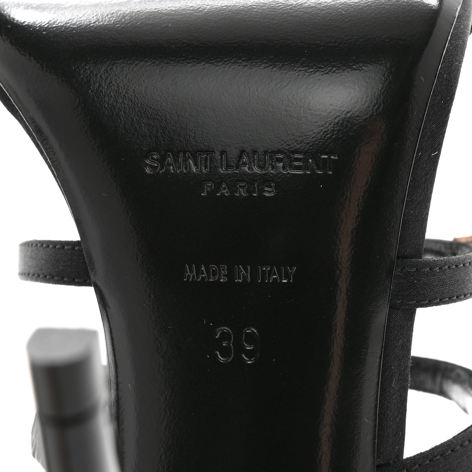 Saint Laurent Crepe Satin Crystal Jerry 110 Sandals 39 Black 6 of 9