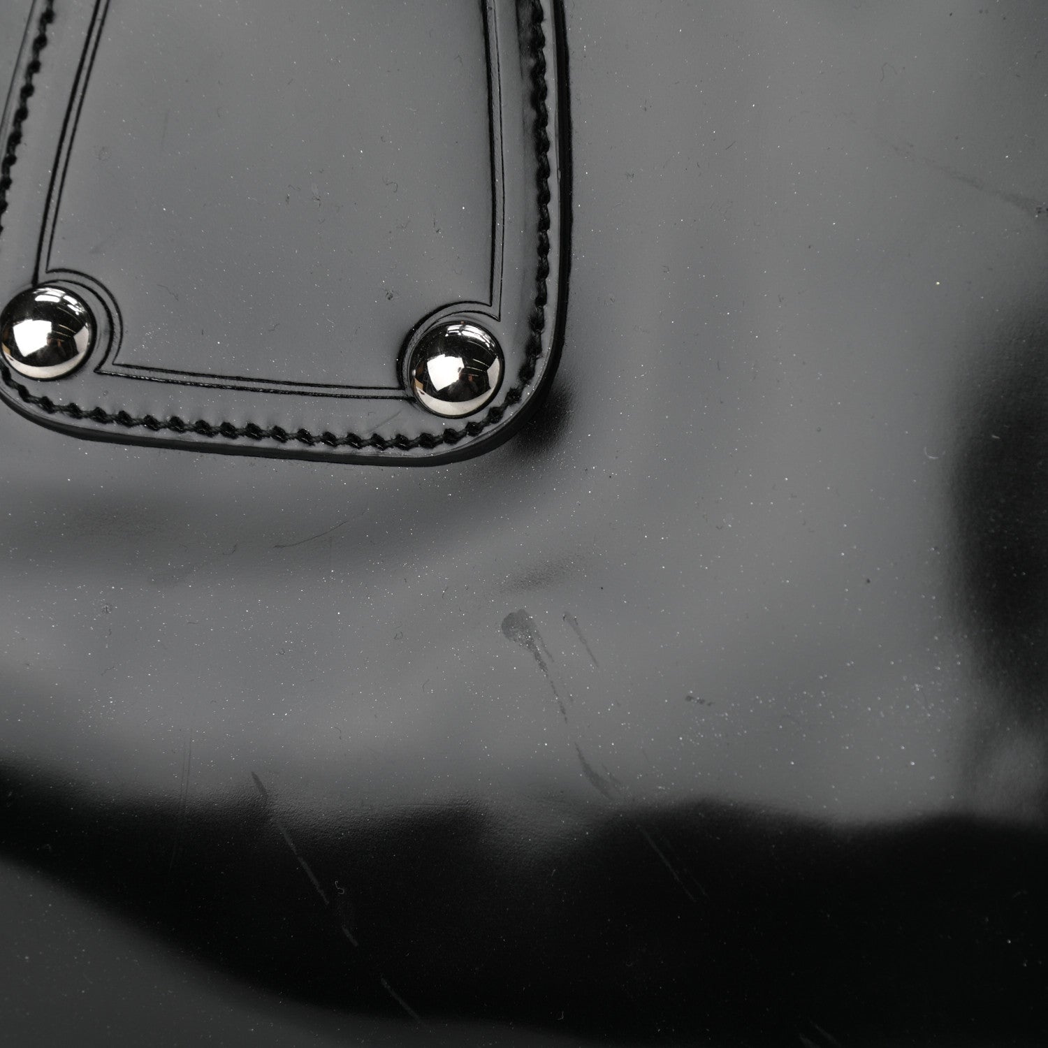 Prada Vernice Kisslock Satchel Black 9 of 12