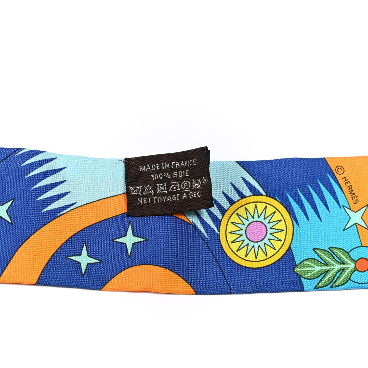 Hermes Silk La Source de Pegase Twilly Orange Vif Jaune Vif 2 of 5