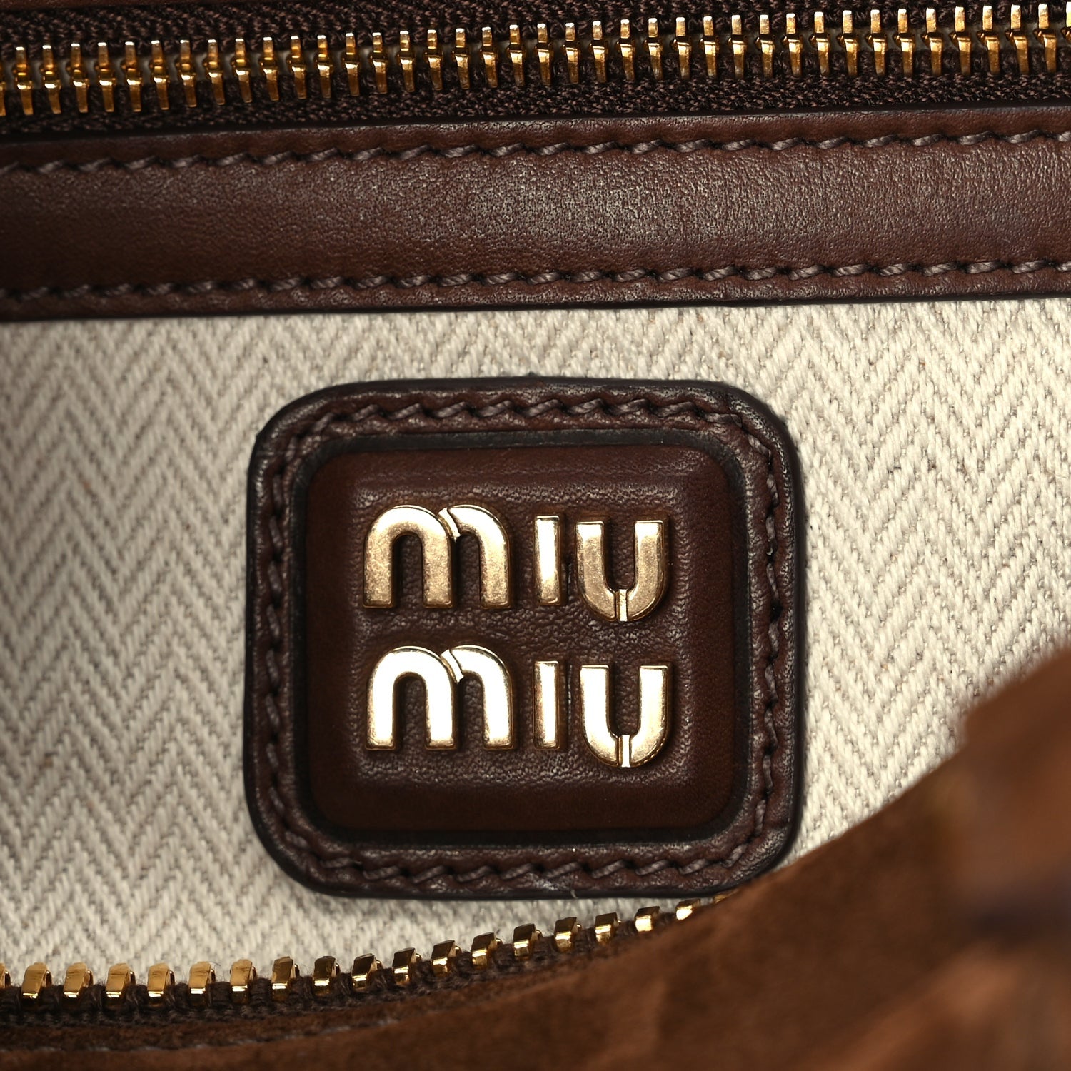 Miu Miu Camoscio Padded Large Arcadie Top Handle Bag Cacao 5 of 8