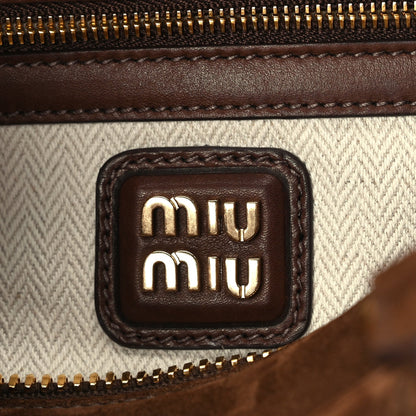 Miu Miu Camoscio Padded Large Arcadie Top Handle Bag Cacao 5 of 8