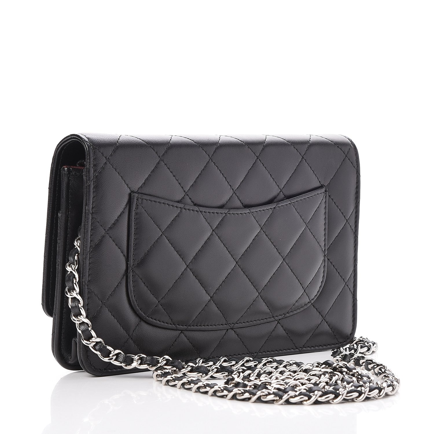 Chanel Lambskin Quilted Wallet On Chain WOC Black 3 of 11