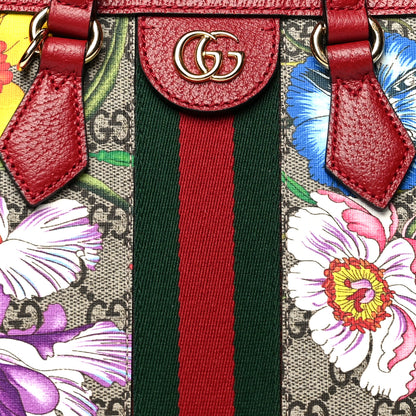 Gucci GG Supreme Monogram Flora Web Small Ophidia Tote Bag Red 9 of 11