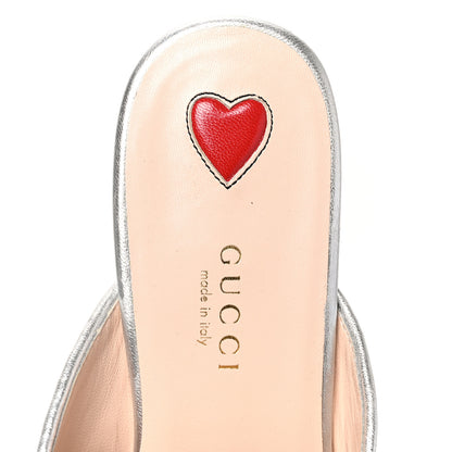 Gucci Glitter Womens Princetown Slippers 36 Silver 7 of 9