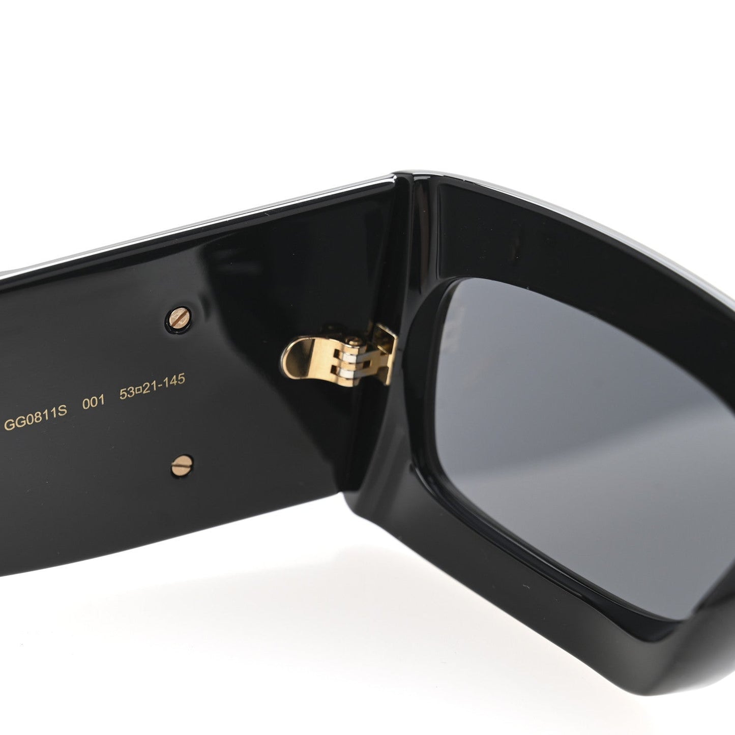 Oversized Rectangular Acetate Frame GG Marmont Logo Sunglasses GG0811S Black