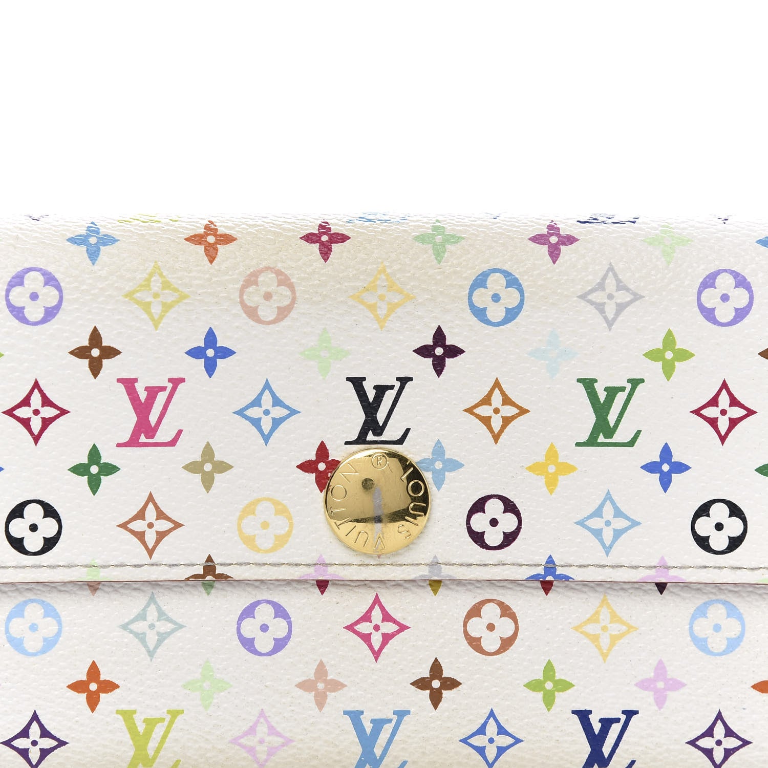 Louis Vuitton Monogram Multicolor Sarah Wallet White Litchi 11 of 11