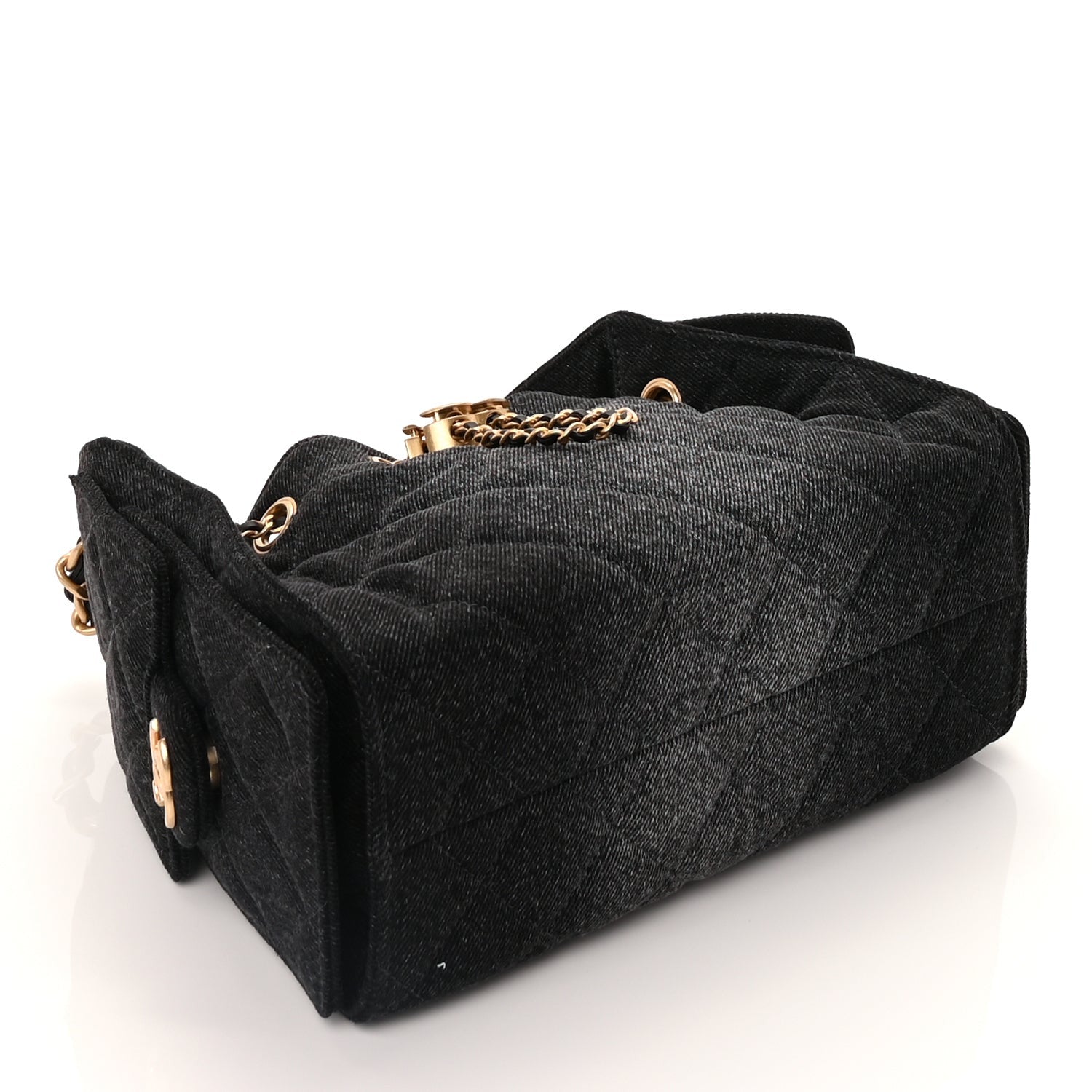 Chanel Washed Denim Quilted Mini  25 Handbag  Black 3 of 8