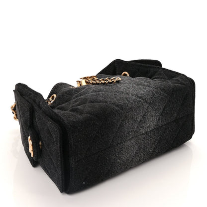 Chanel Washed Denim Quilted Mini  25 Handbag  Black 3 of 8