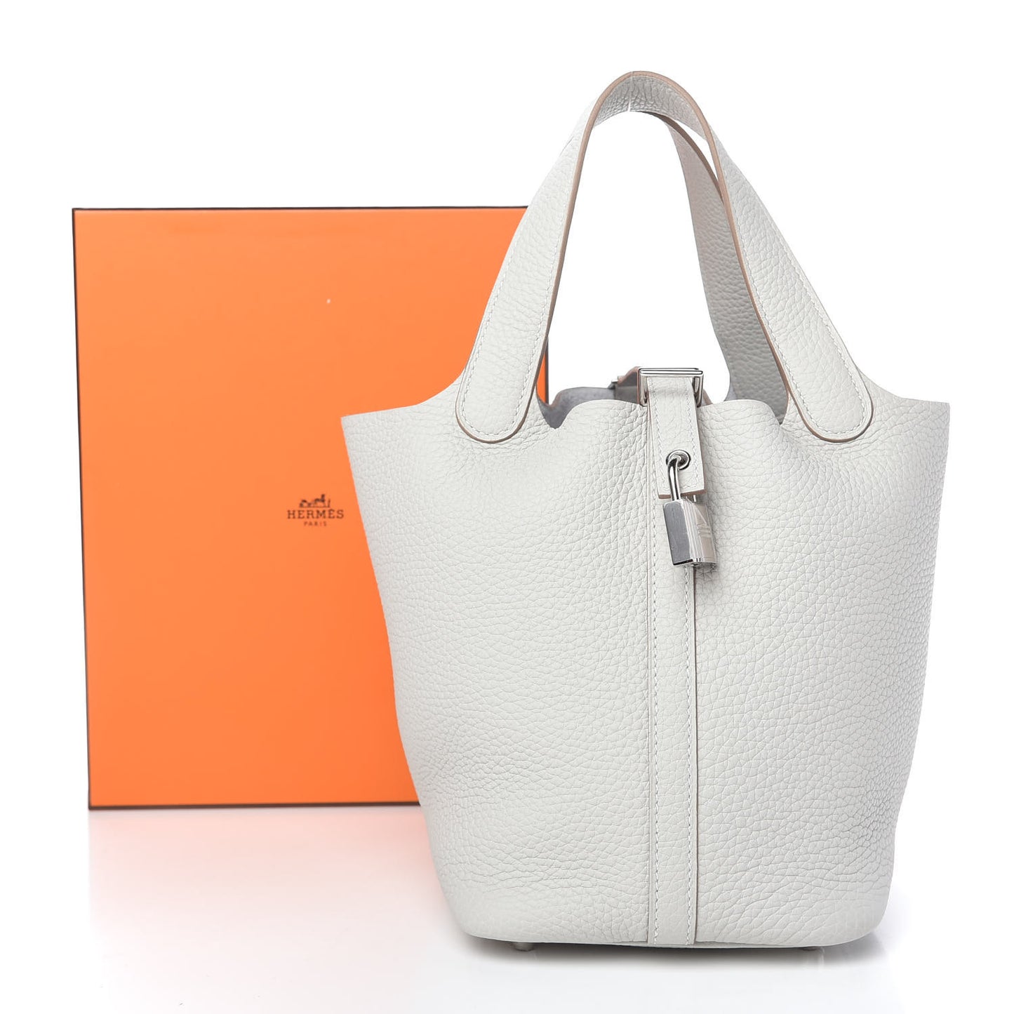 Taurillon Clemence Picotin Lock 18 PM Gris Perle