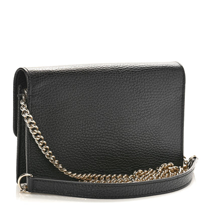 Gucci Dollar Calfskin Interlocking G Chain Wallet Black 2 of 9