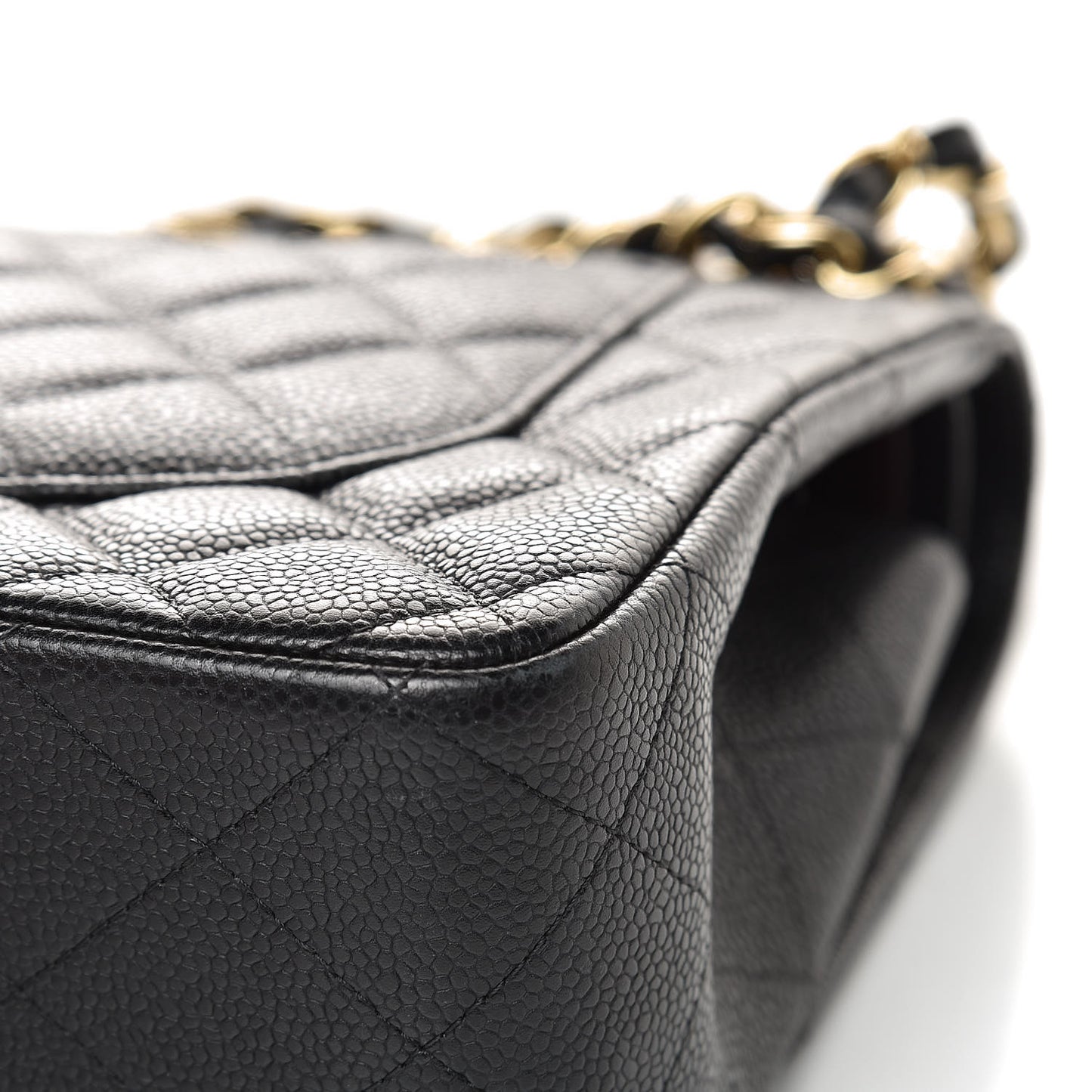 Caviar Quilted Jumbo Double Flap Black
