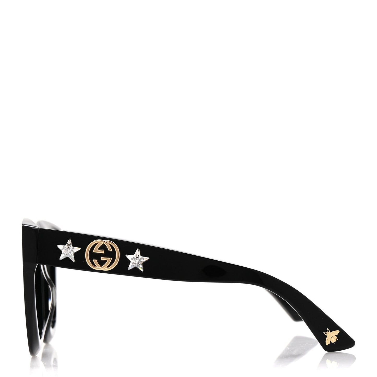 Acetate Crystal Star Round Frame Sunglasses GG0208S Black