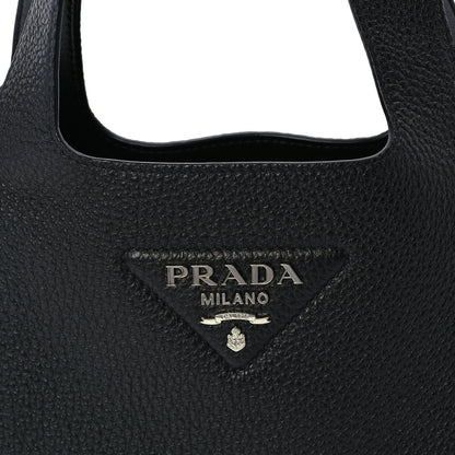 Prada Vitello Daino Soft Small Dynamique Tote Black 6 of 8